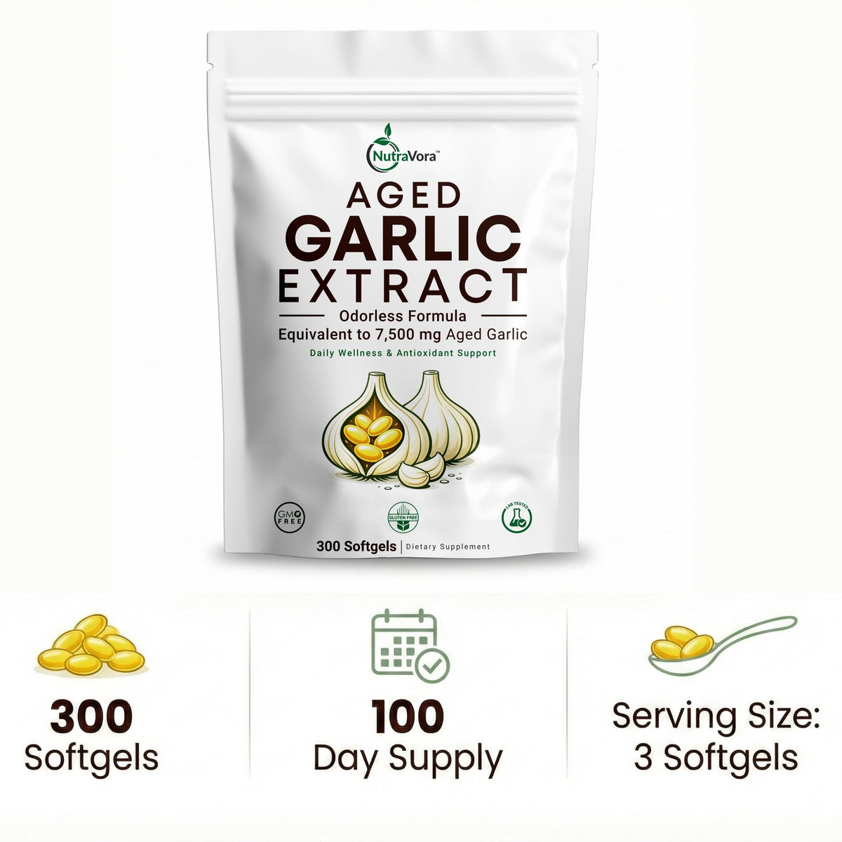Aged Garlic Extract Softgels, 300 Softgels A88705