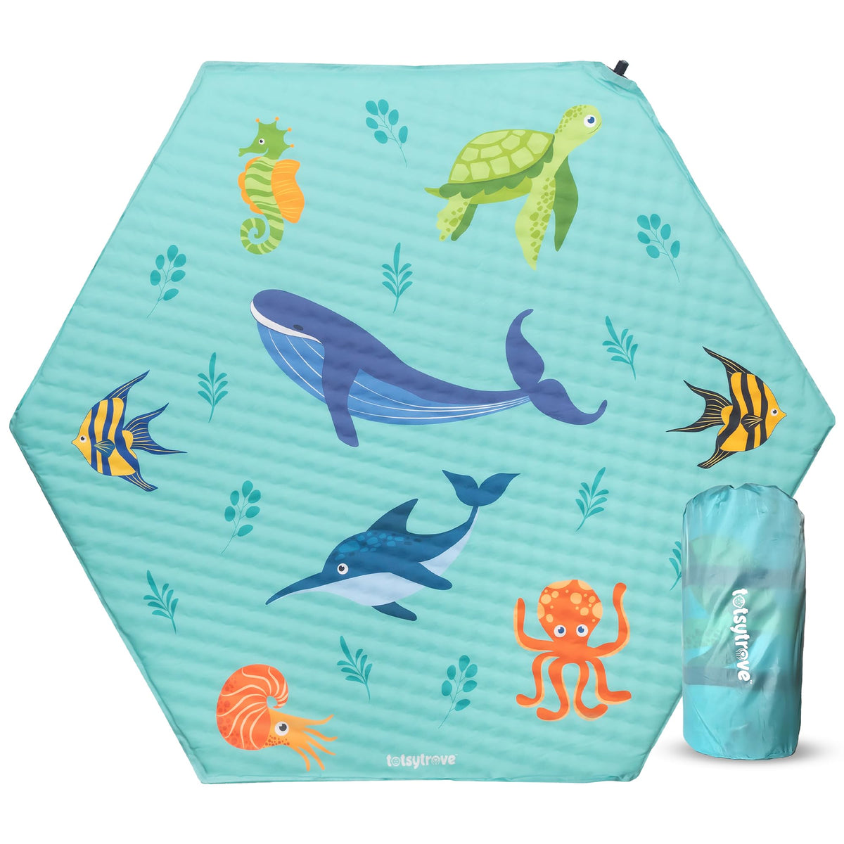 Self Inflating Hexagon Playpen Mat 52" x 45" Non-Slip Cushioned Baby Play Mat W327896