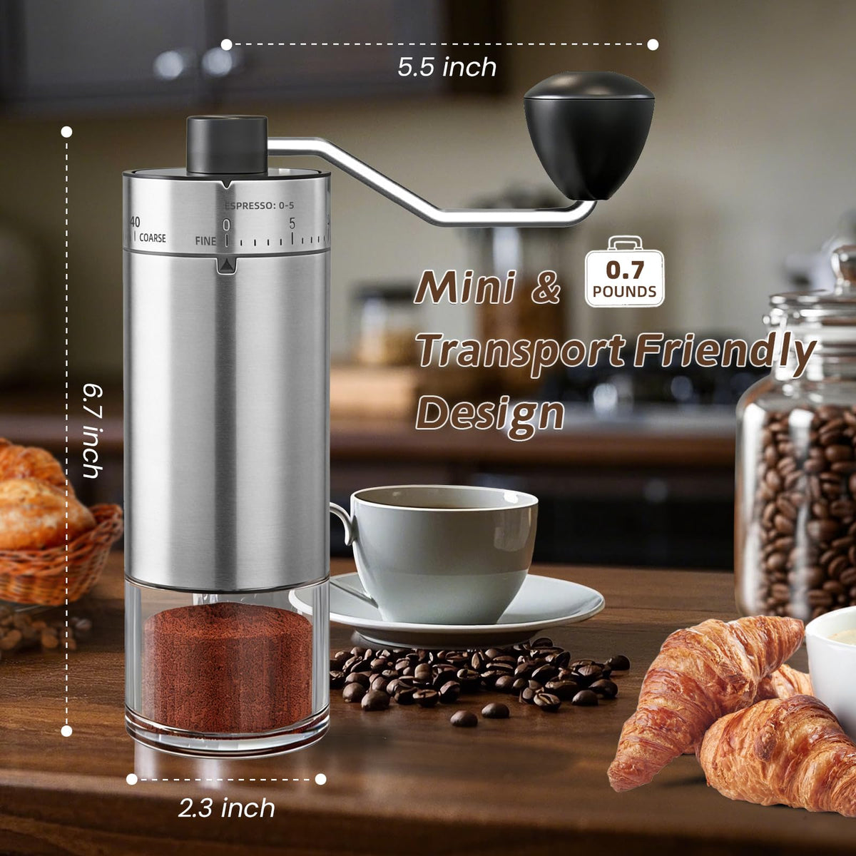 Manual Coffee Grinder, Ceramic Burr G870