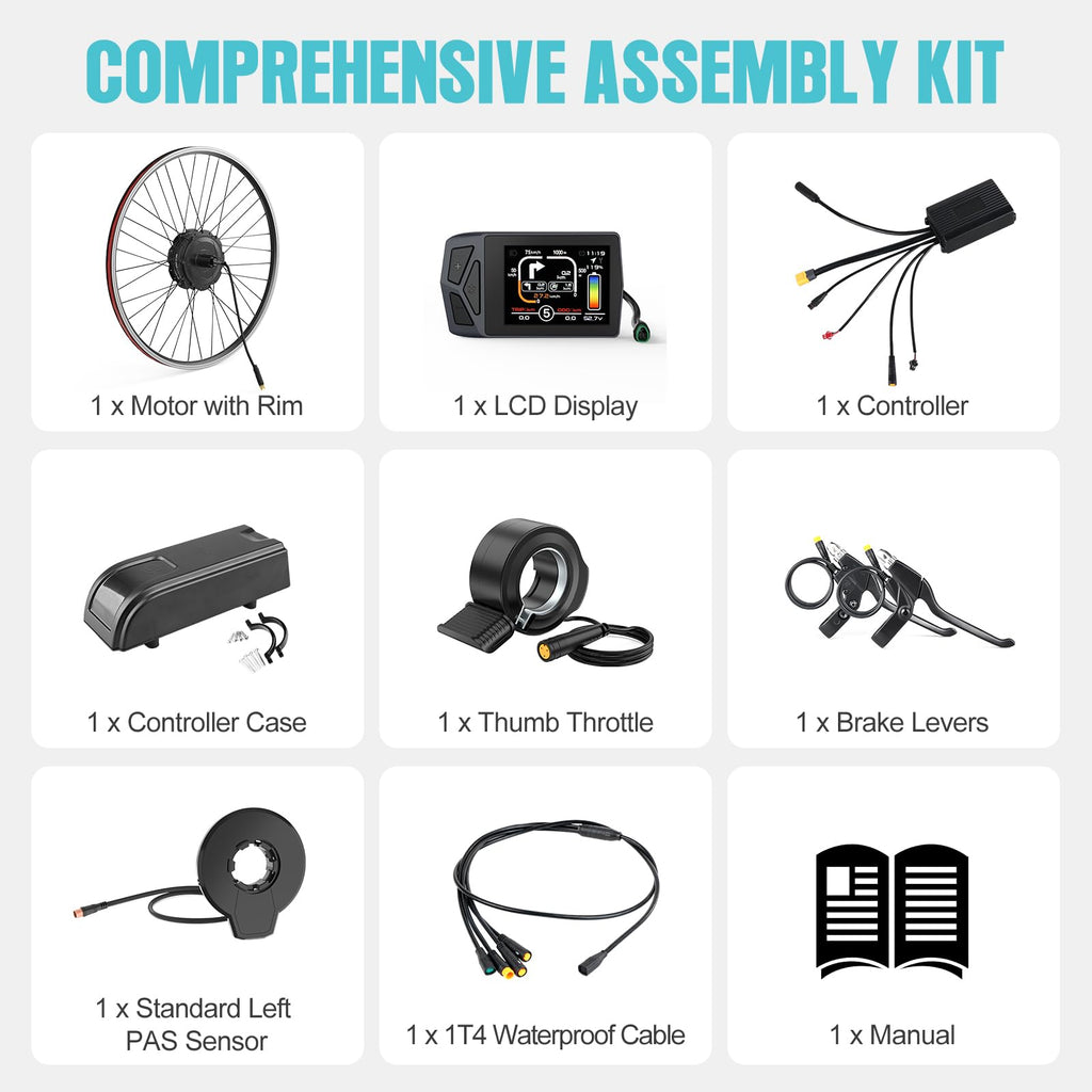 48V 750W Rear Electric Bike Conversion Kit O32004