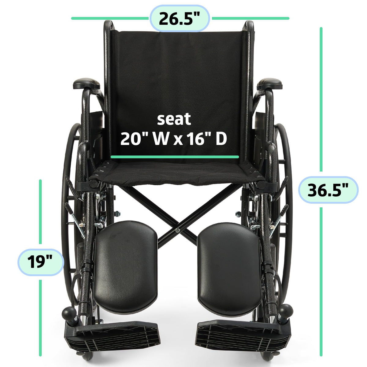 Folding Wheelchair with Swing-Back Desk-Length Arms and Elevating Footrests R69953
