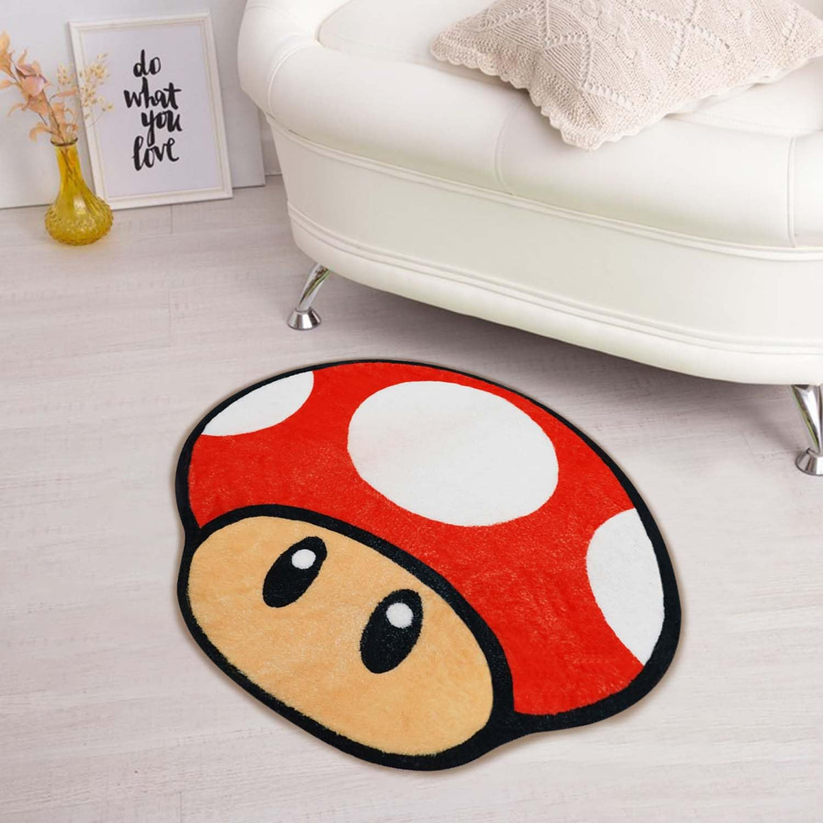 Red Irregular Shaped Non-Slip Absorbent Washable Bath Mat B21611