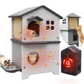 Insulated Outdoor Plastic Cat House with Cat Bowls V295269