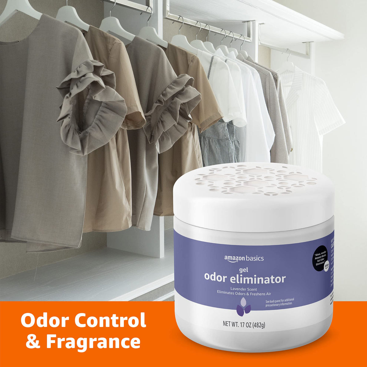 Gel Odor Eliminator, Activated Charcoal, Lavender Scent, 17 Oz F1880