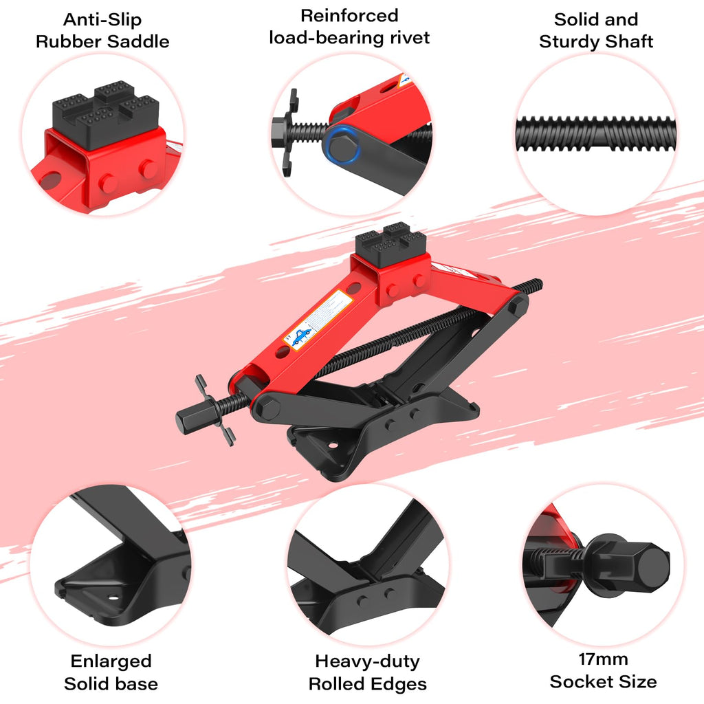 3 Ton Heavy Duty Scissor Jack Kit with Lug Wrench C714