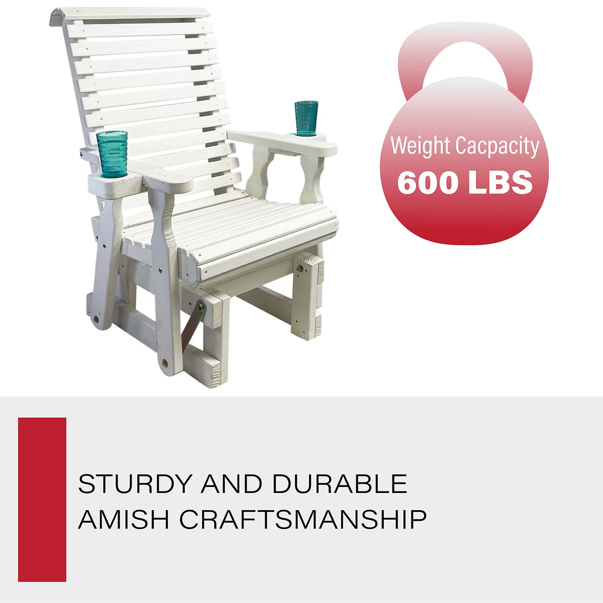 Heavy Duty 600 Lb High Back Glider Chair with Cupholders P26793