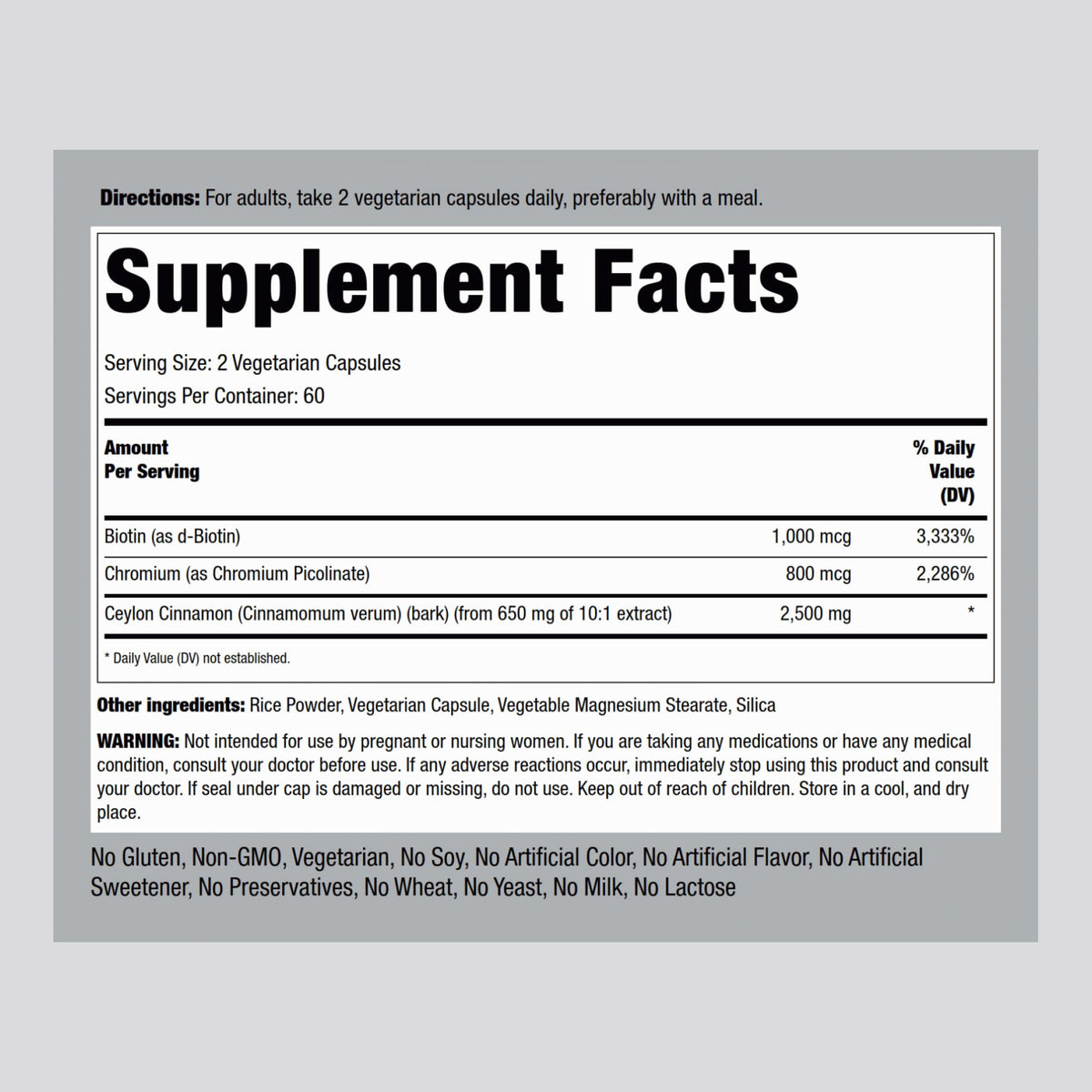 Ceylon Cinnamon Capsules 120 Pills D612