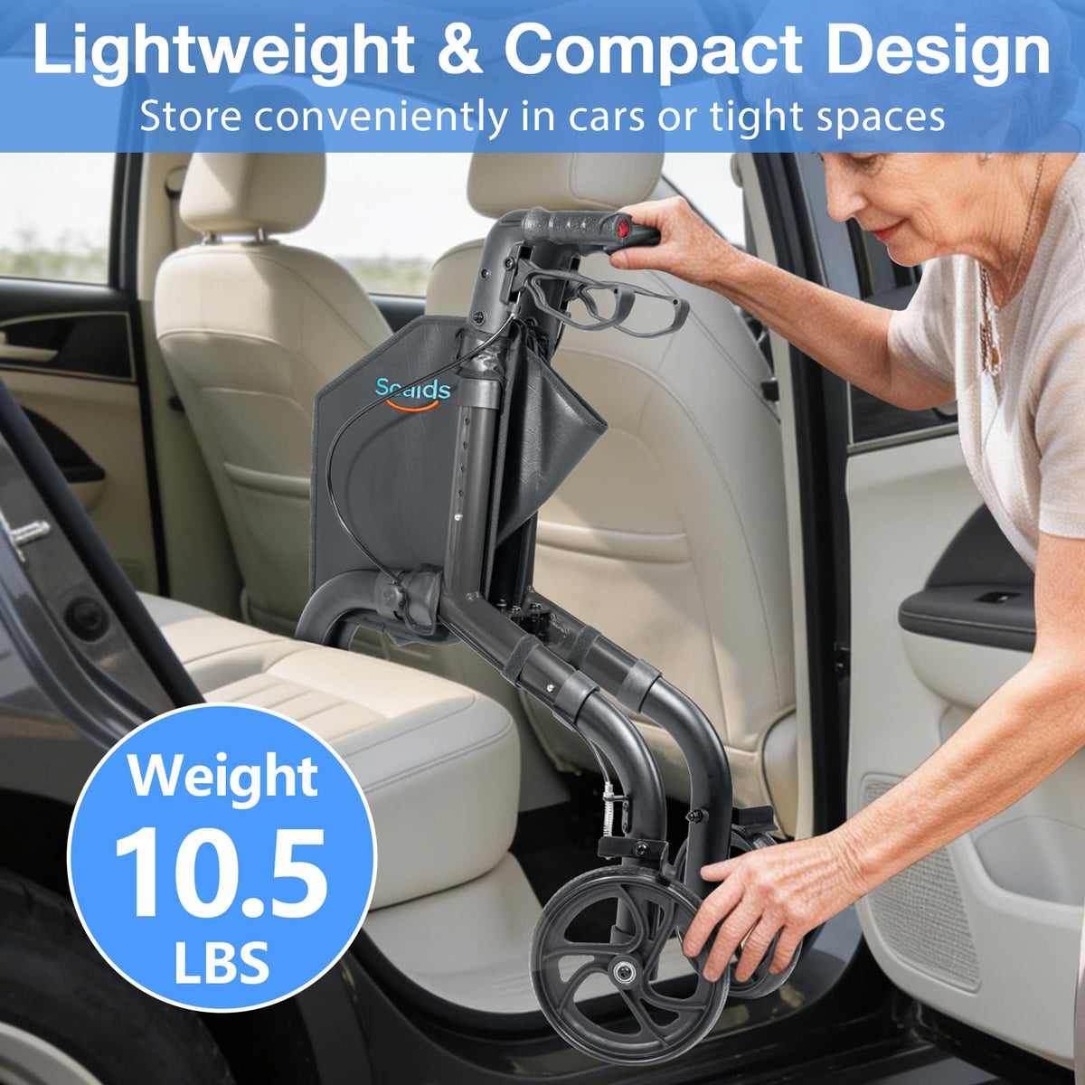 Lightweight Foldable 3 Wheel Walker R535