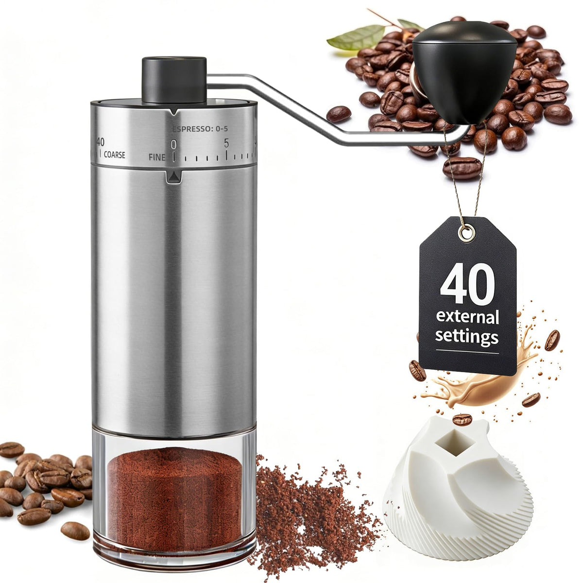 Manual Coffee Grinder, Ceramic Burr G870
