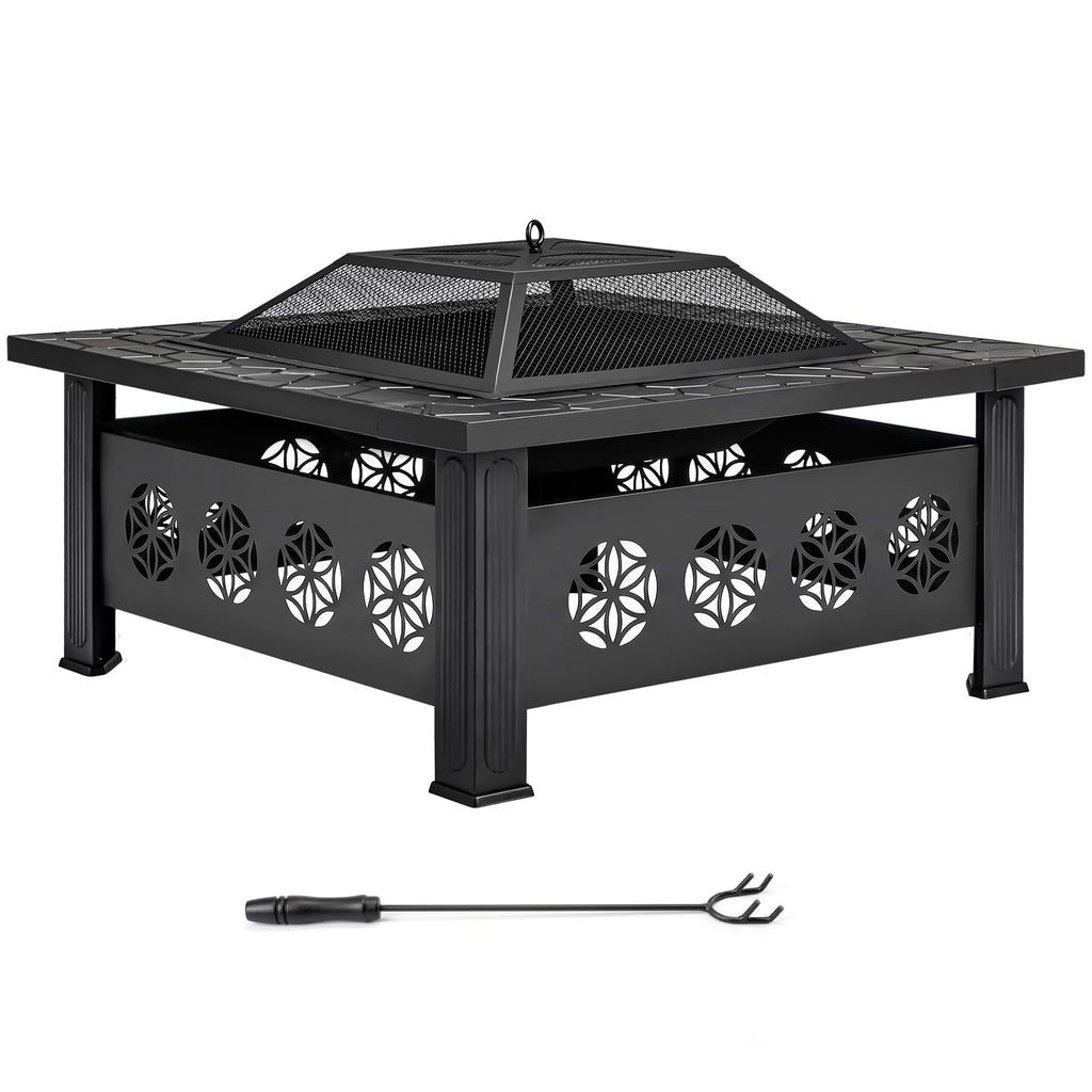32 Inch Metal Outdoor Fire Pit J541294