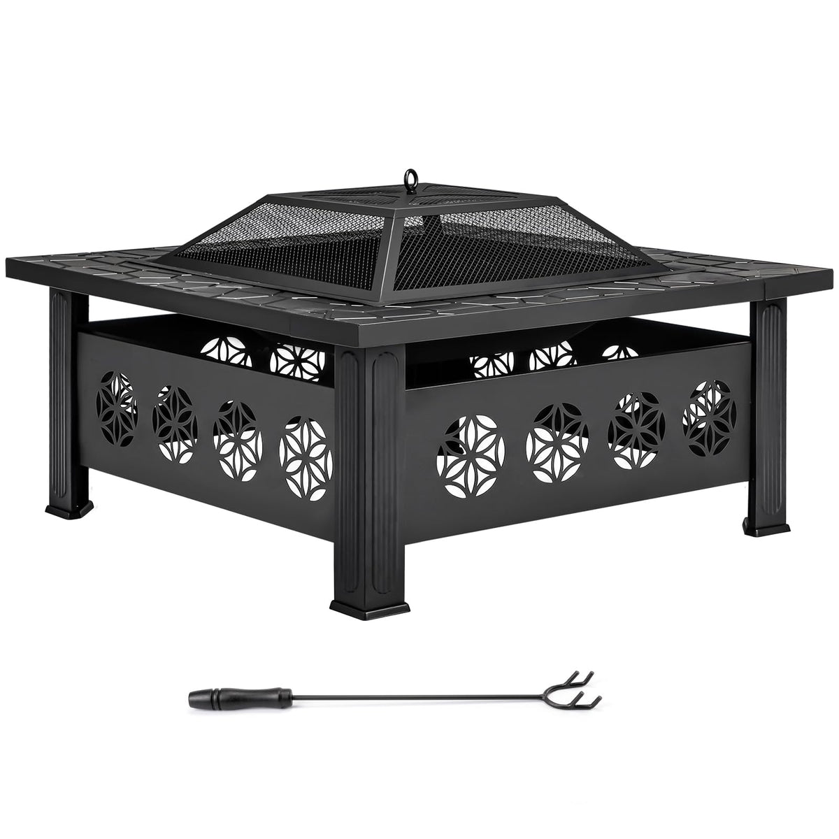 32 Inch Metal Outdoor Fire Pit J541294