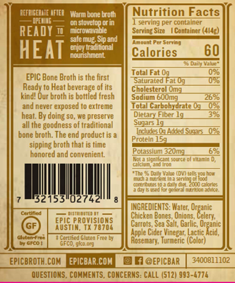 Homestyle Savory Chicken Bone Broth 14 oz. 3 Pack C302