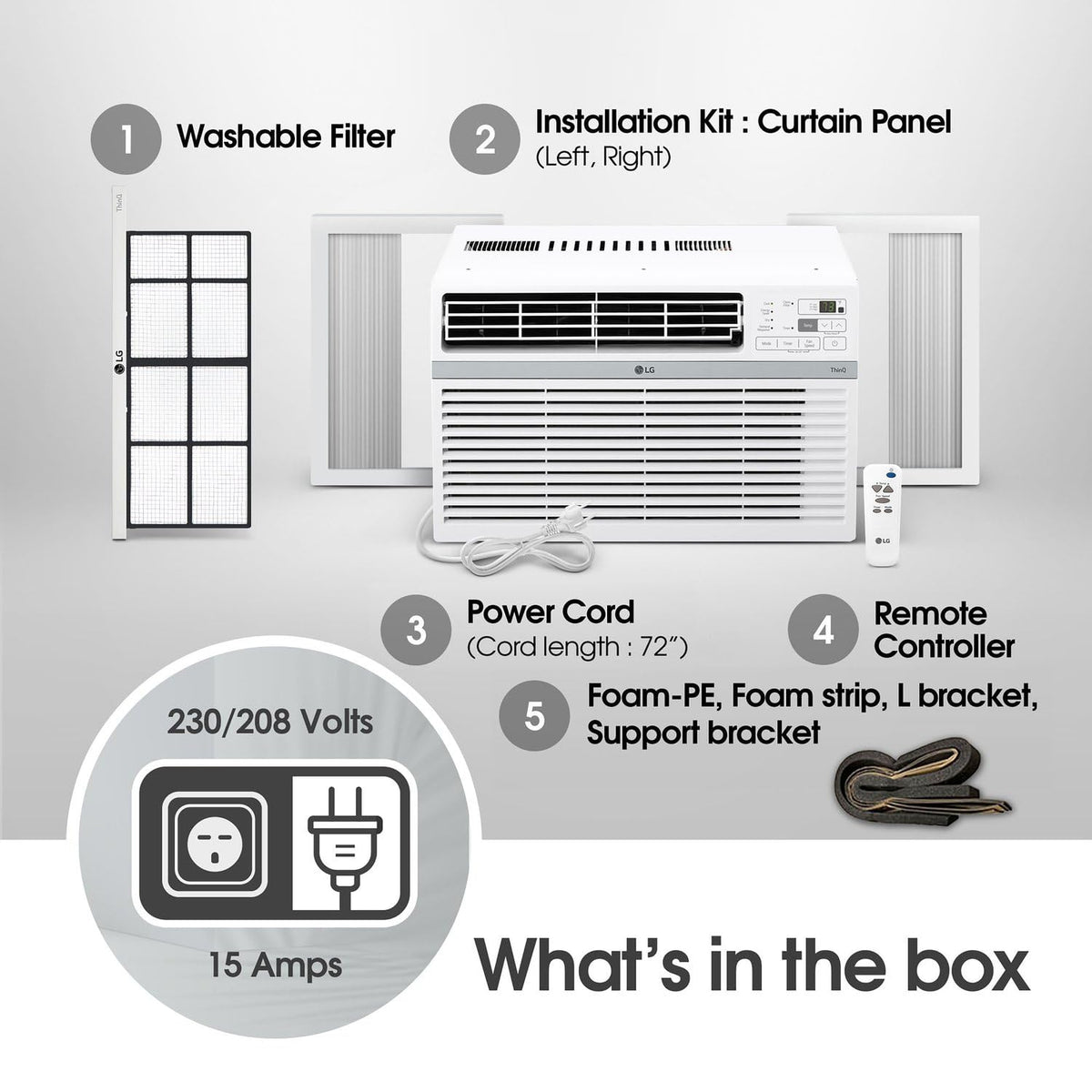 18,000 BTU White Window Air Conditioner M349810