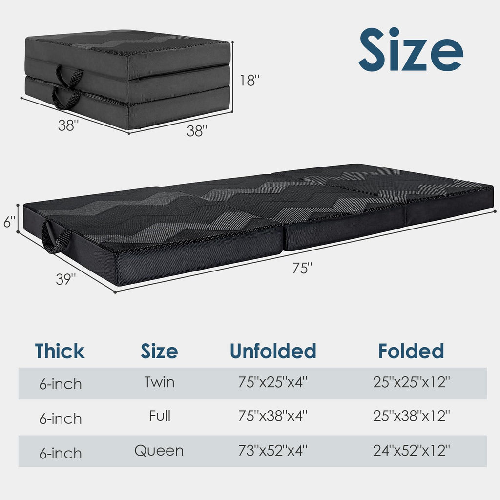 Foldable Memory Foam 6 inch Queen Mattress D113