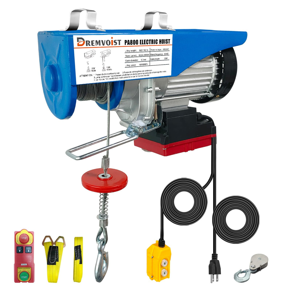 Electric Hoist 110V 1760 LBS with Remote Control L88996