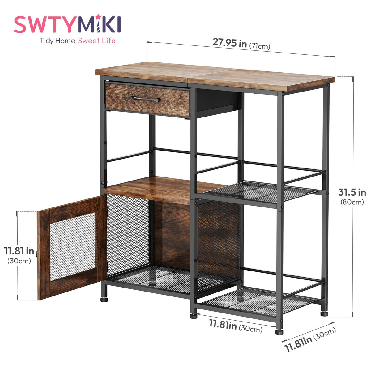 Coffee Bar Cabinet with Drawers F1190