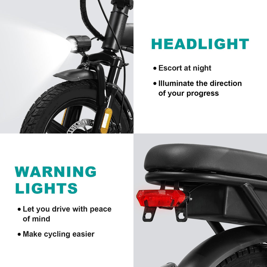 560W 20MPH 32 Miles Range 48V 10Ah 14" Foldable Electric Bike E1627