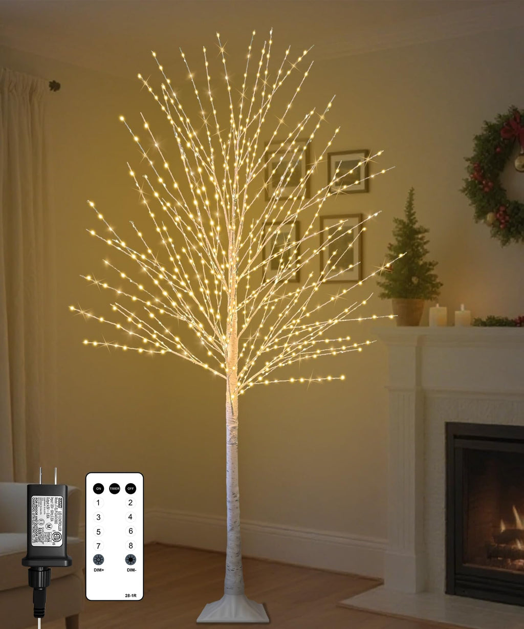 6FT Lighted Birch Tree with 880 LED Lights L67901