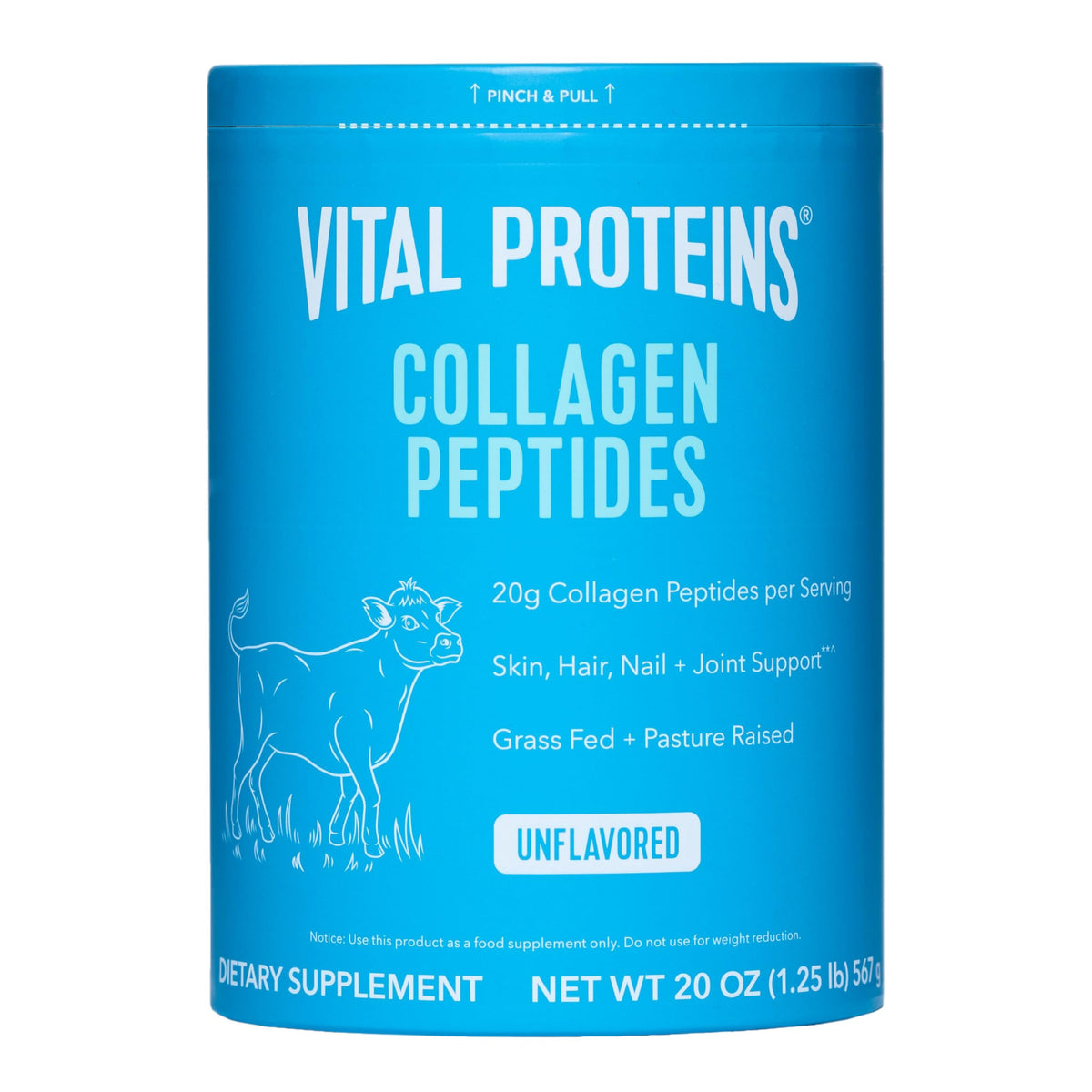 Grass Fed Collagen Peptides Powder, Unflavored, 20oz V43101