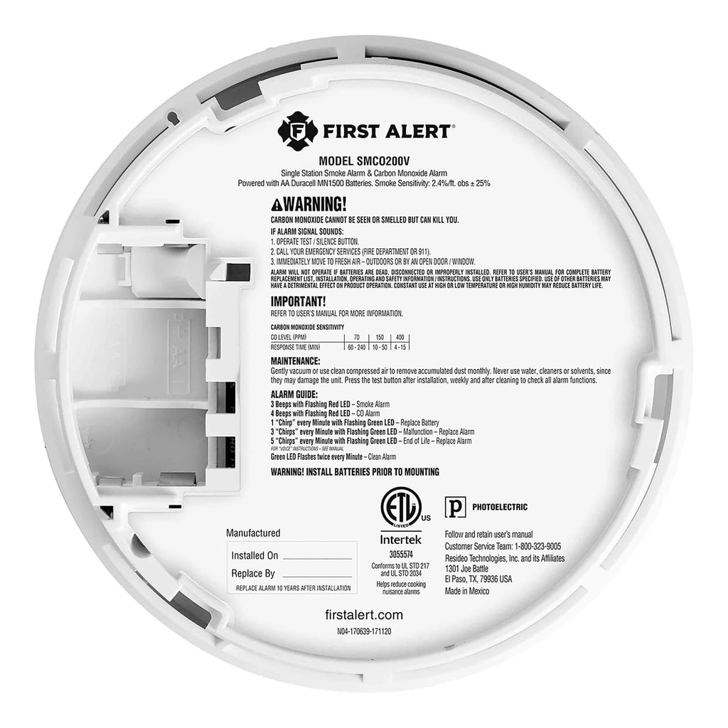 Battery-Powered Photoelectric Smoke and Carbon Monoxide Detector A642