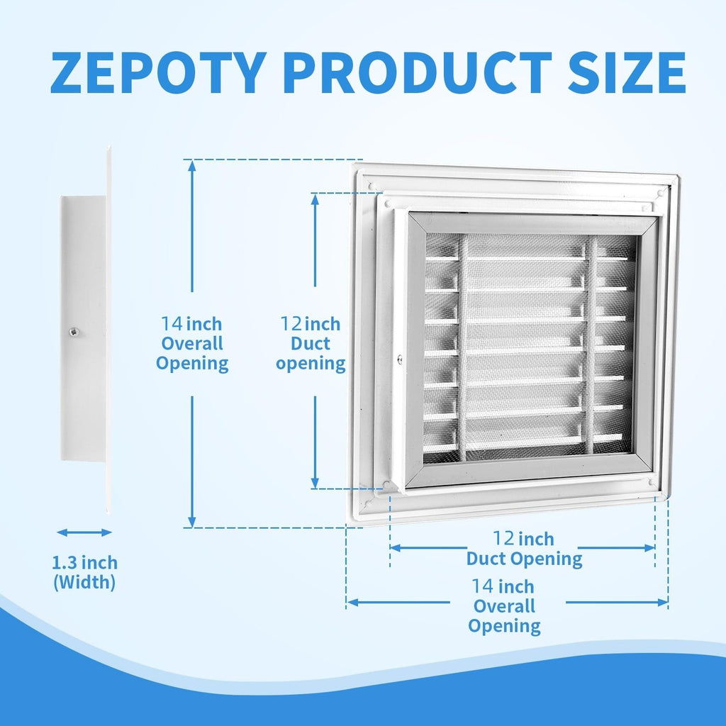 14" x 14" Aluminum Gable Vents with Screen, 2 Pack K856506