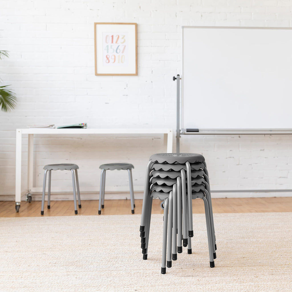 Grey 8-Piece Stackable Stool Seating Set R725