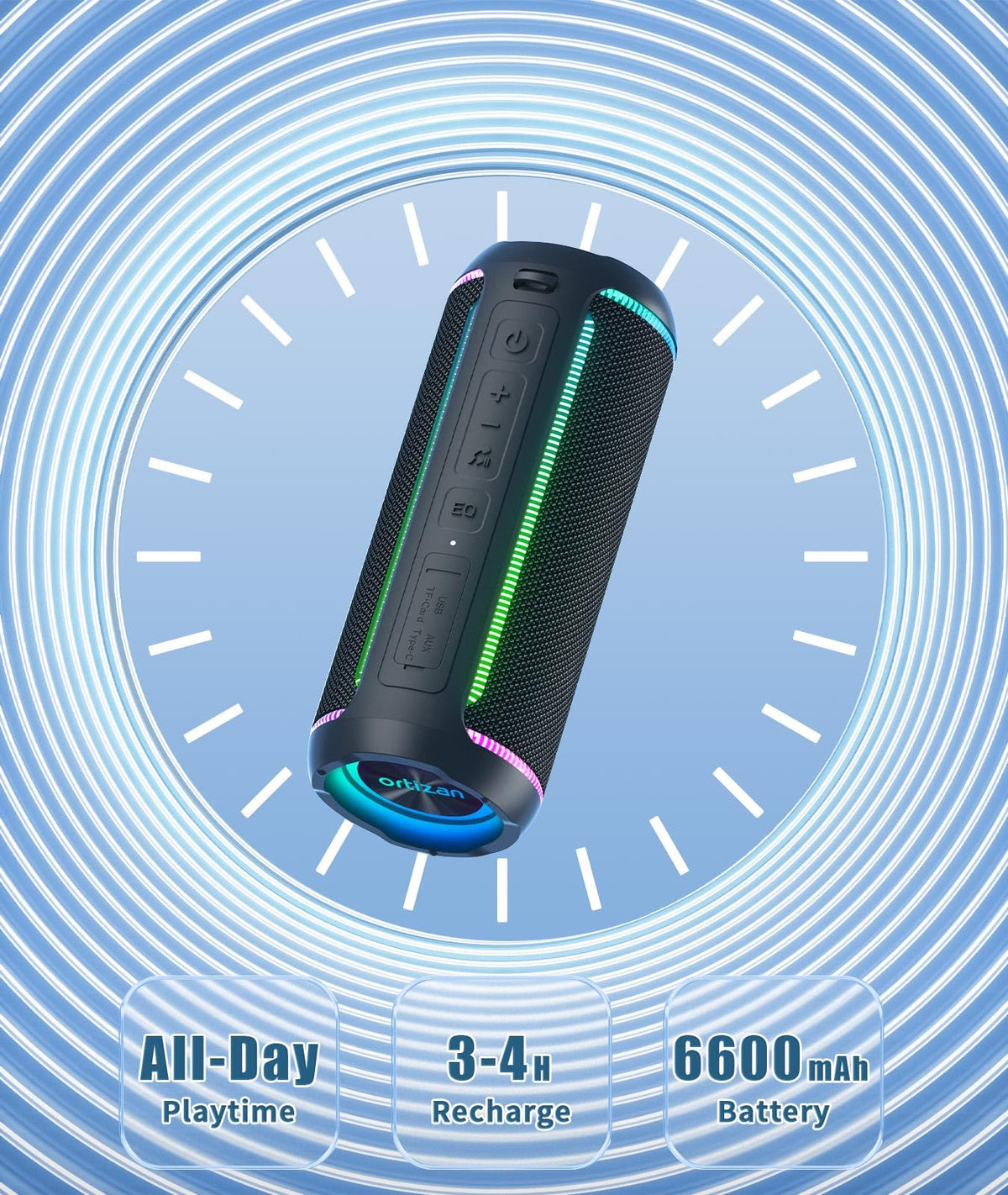 Black Portable Bluetooth Speaker R89765