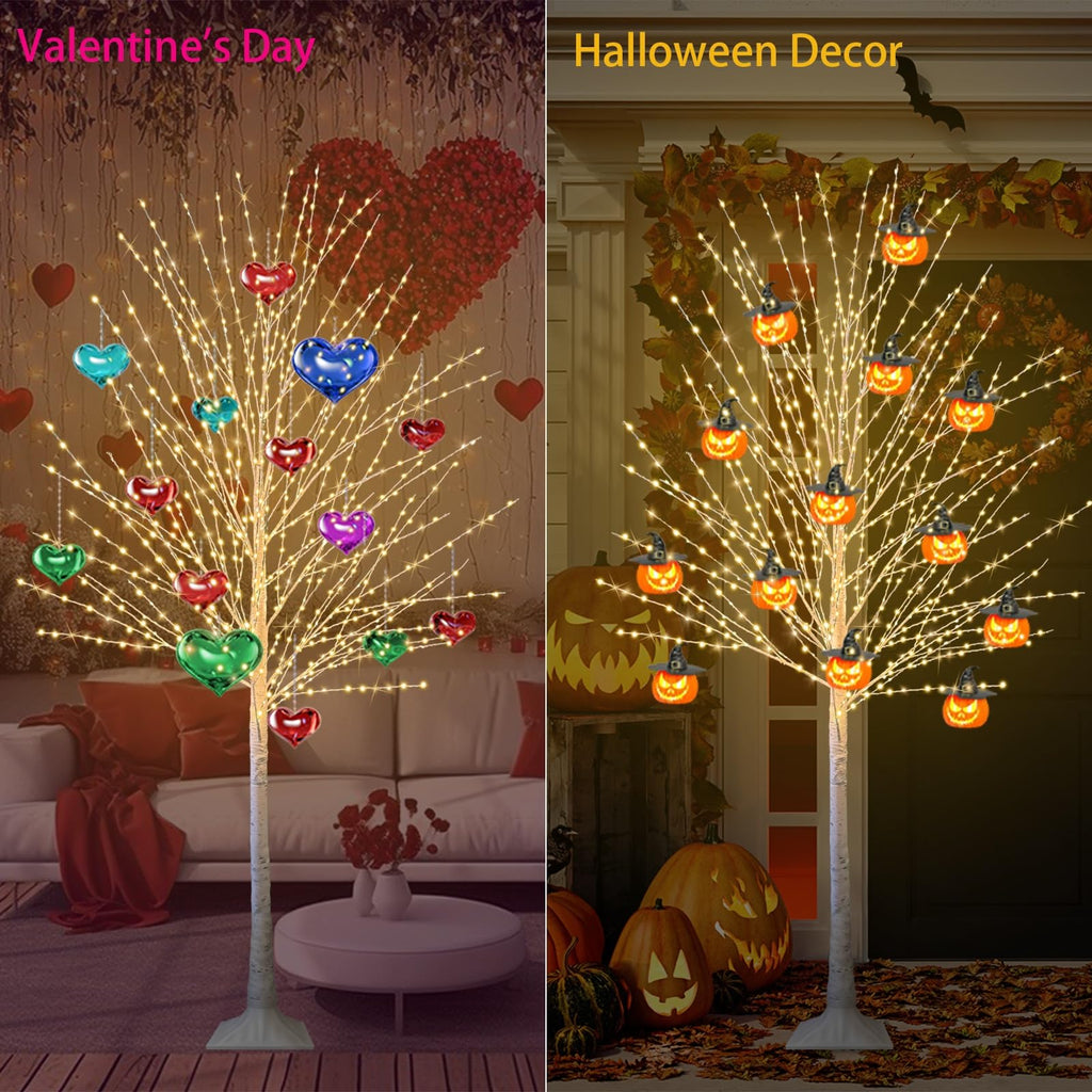6FT Lighted Birch Tree with 880 LED Lights L67901