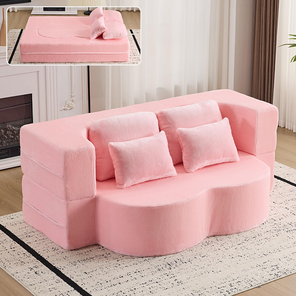 Pink Convertible Sofa Bed N92013