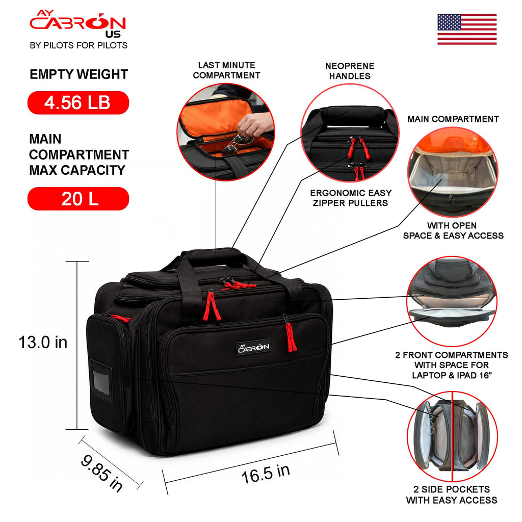 Lightweight Water-Resistant Pilot Flight Deck Bag Y8784