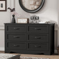 Black 6 Drawer Wood Dresser F469