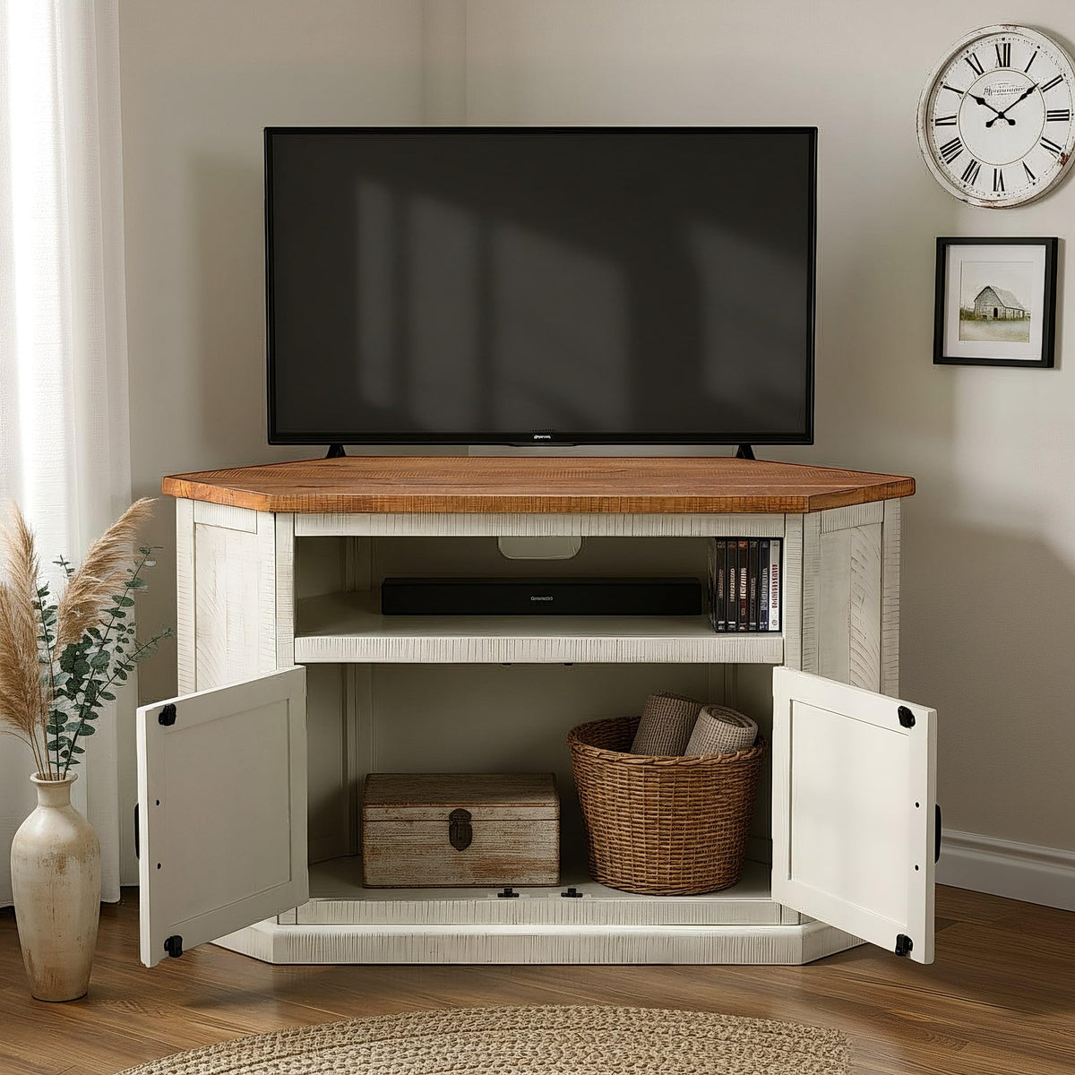 Solid Wood Corner TV Stand G8748