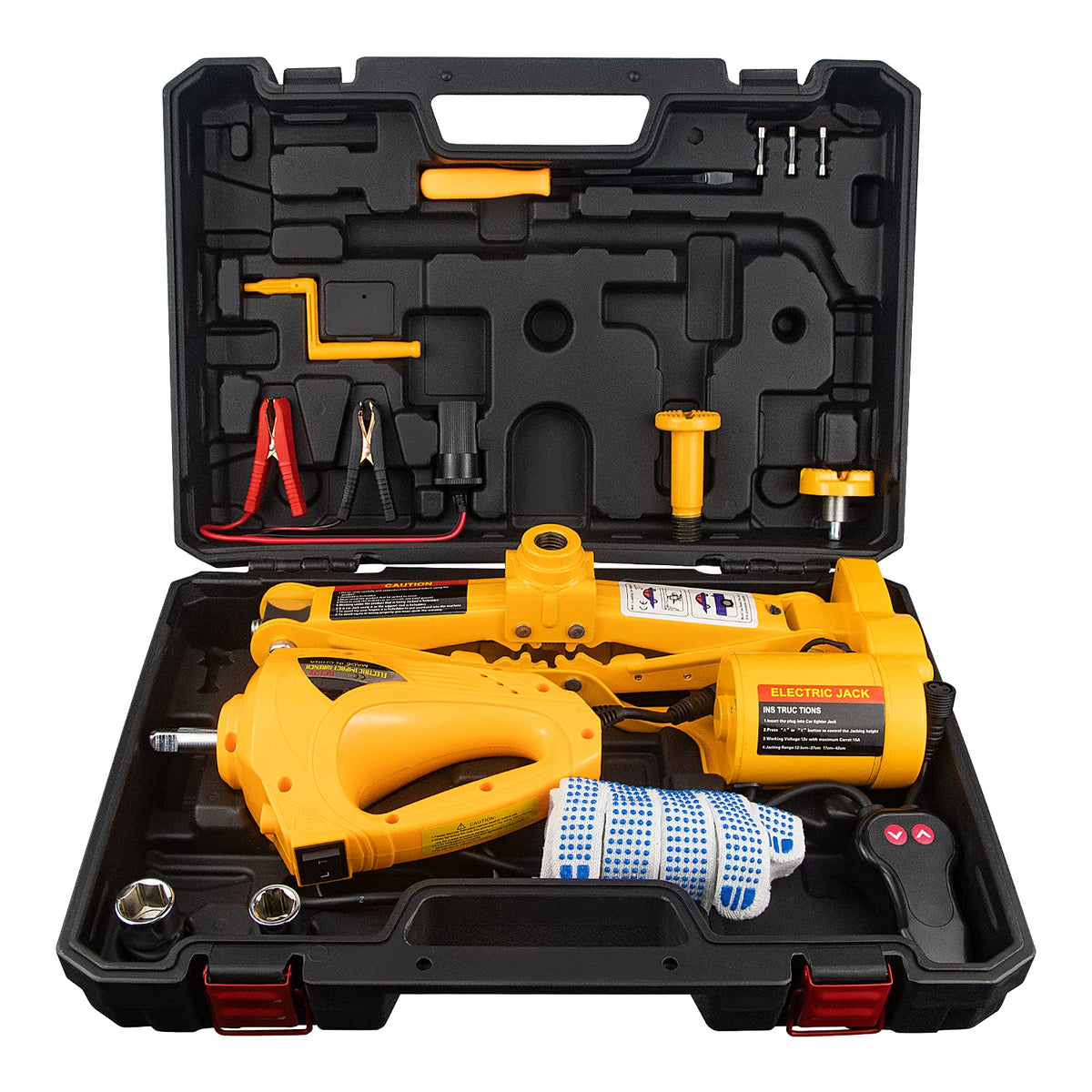 3 Ton 12V Electric Scissor Car Jack Kit with Impact Wrench U874071