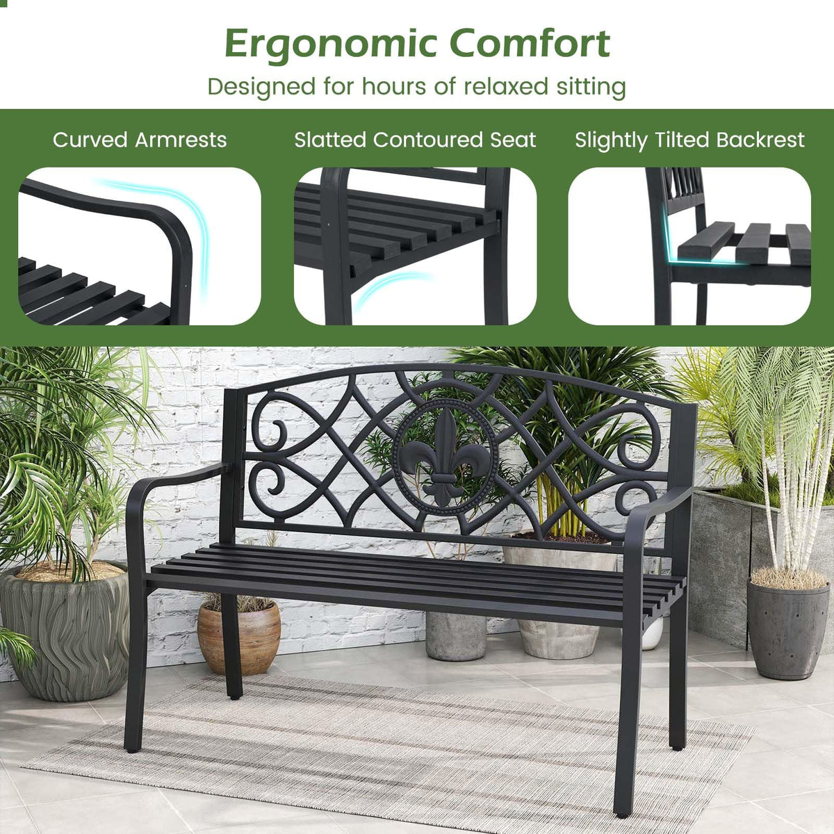 Metal Outdoor Bench G426