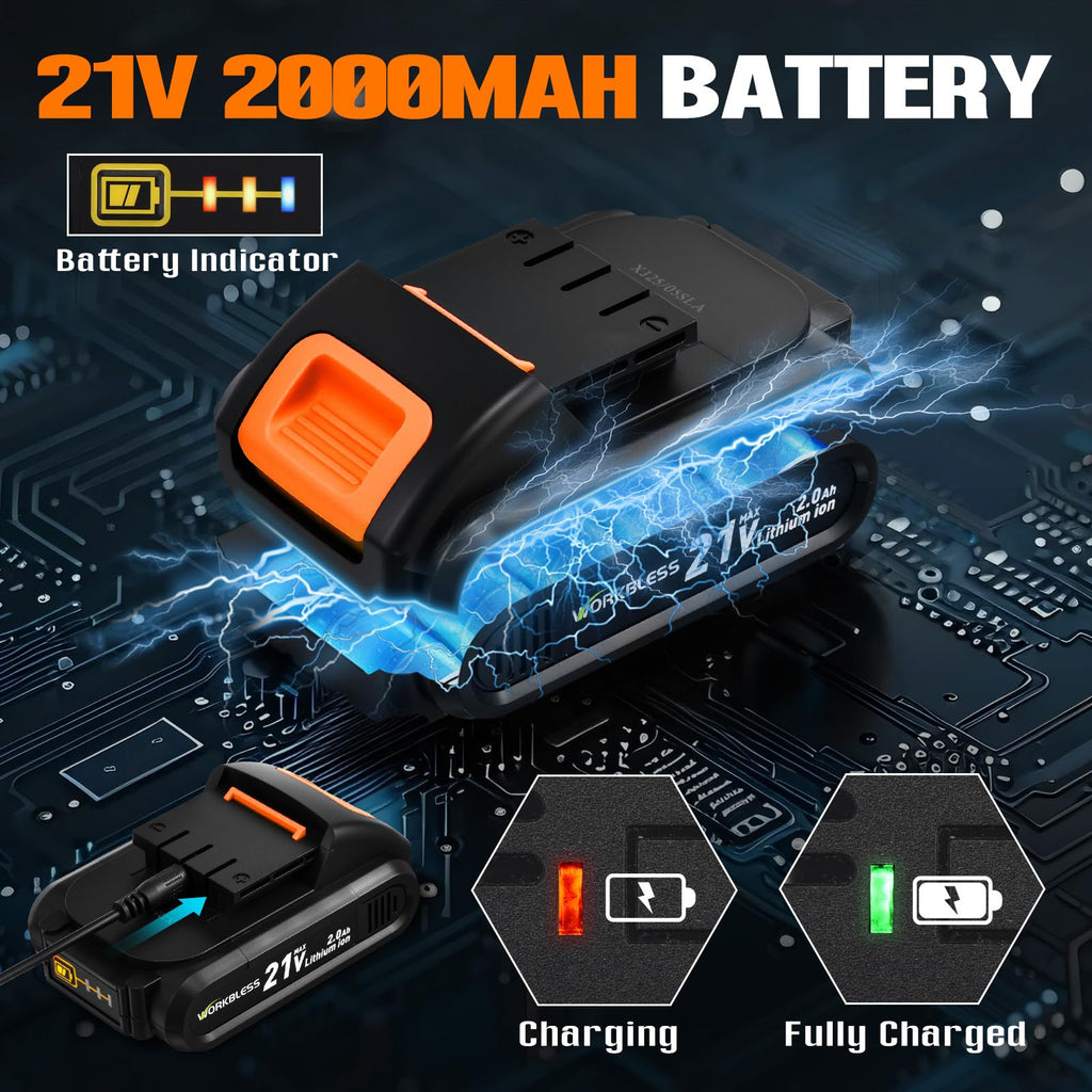 21V Cordless Drill Set with Battery Charger C21056