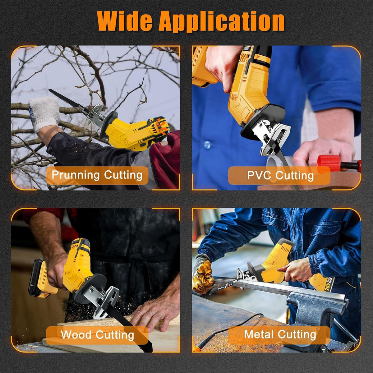 Cordless Reciprocating Saw with 4 Saw Blades Z545