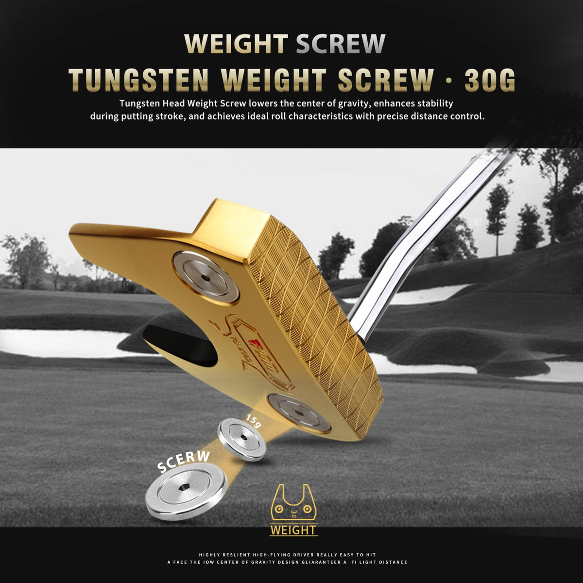 CNC-Milled Low-CG Golf Putter with Alignment Line & Oversized Grip Q186551