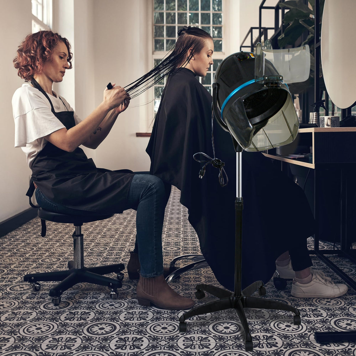 1300W Hooded Hair Dryer with Adjustable Timer Y730
