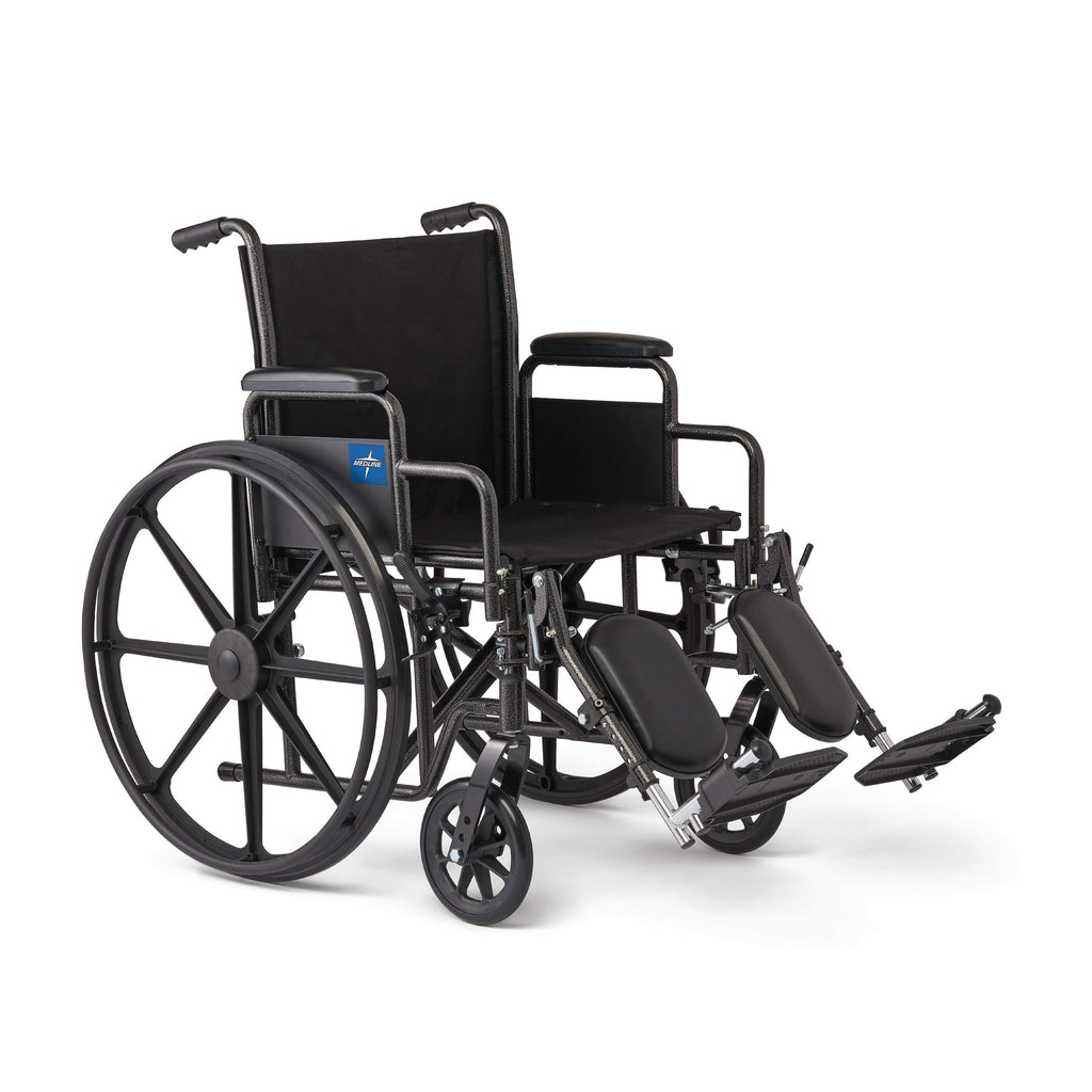 Folding Wheelchair with Swing-Back Desk-Length Arms and Elevating Footrests R69953
