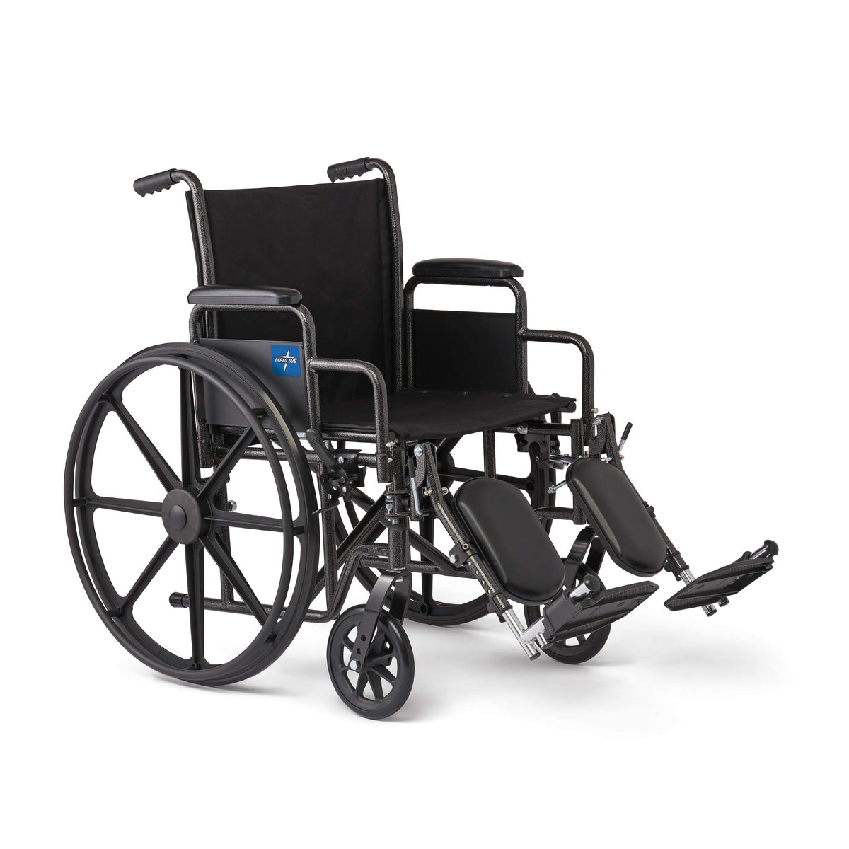Folding Wheelchair with Swing-Back Desk-Length Arms and Elevating Footrests R69953