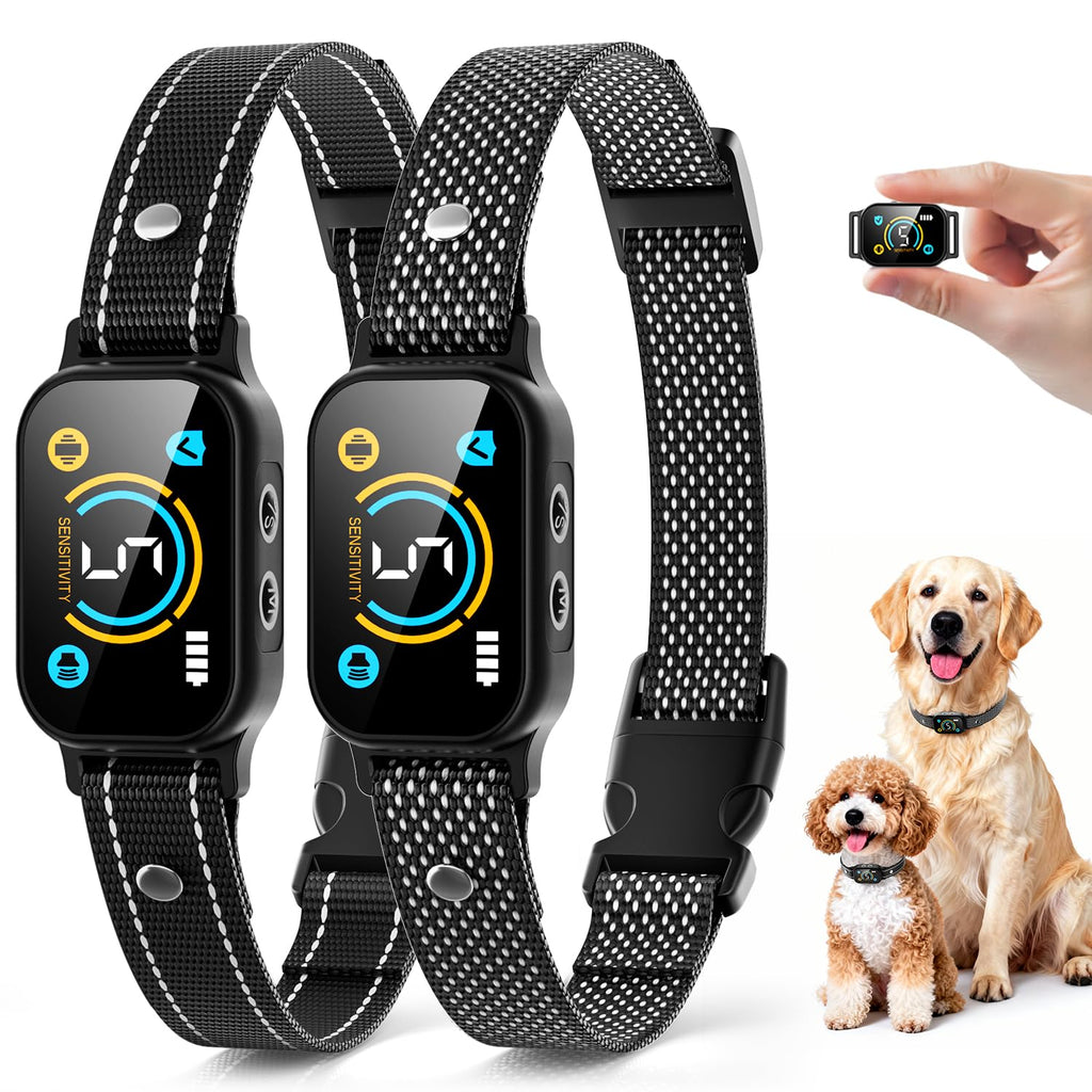 2 Pack Rechargeable Dog Bark Collar with Beep Vibration U563