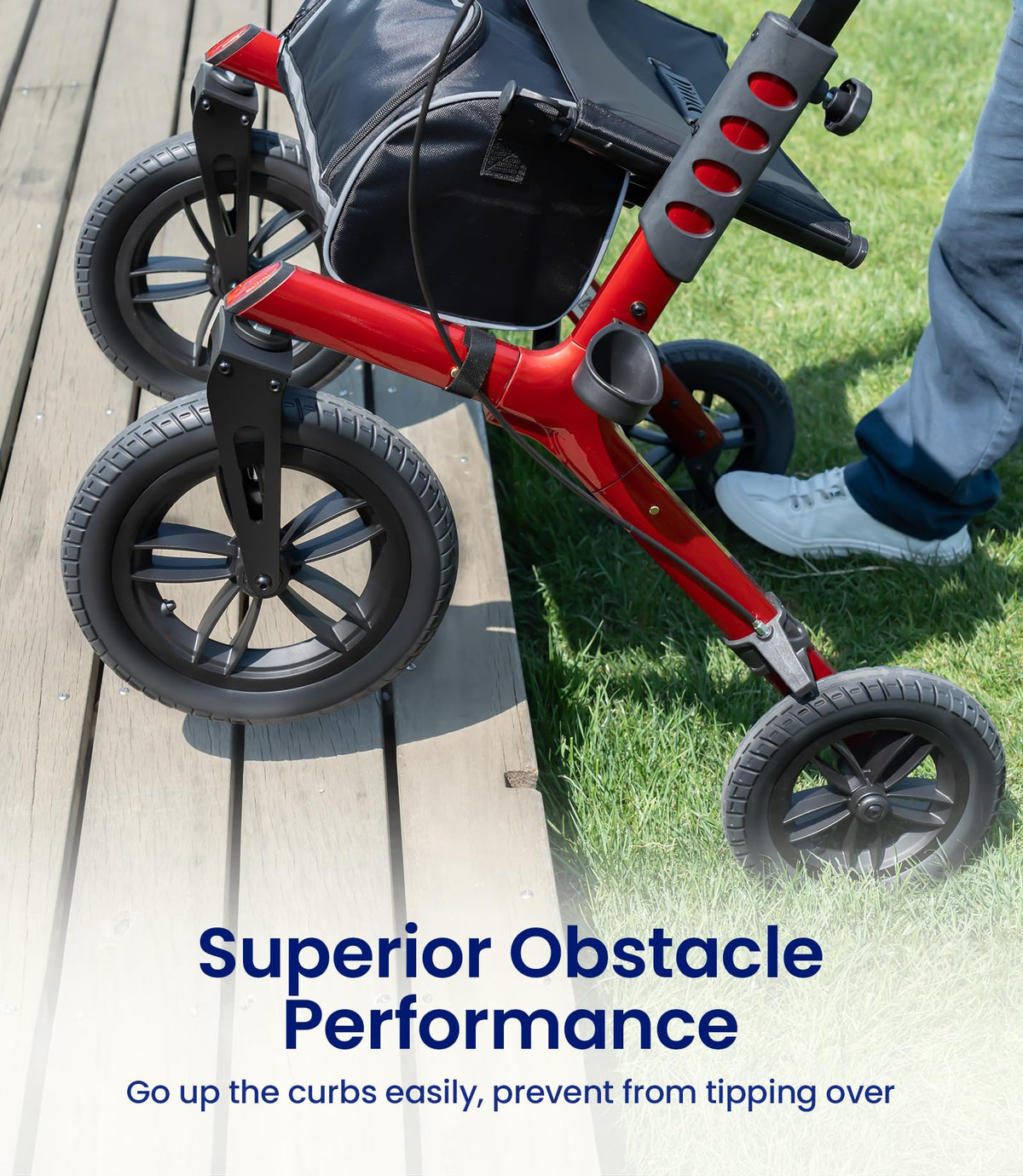 Walkers for Seniors with Seat Outdoor Rollator 12'' All Terrain Z5614