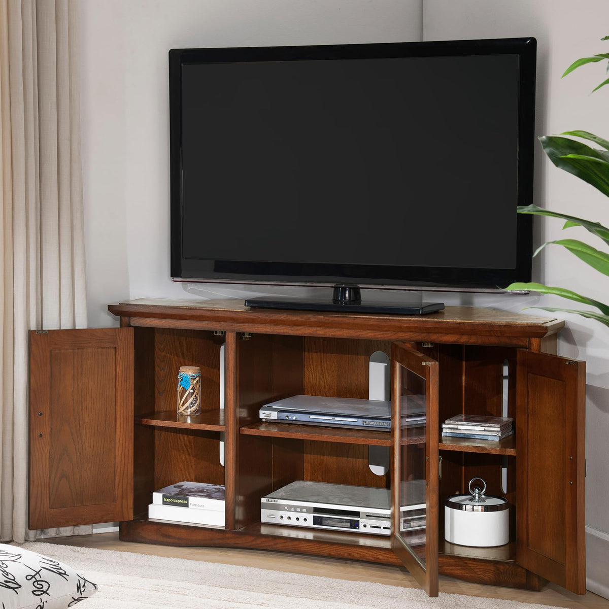 Mission Oak Corner TV Stand G85737
