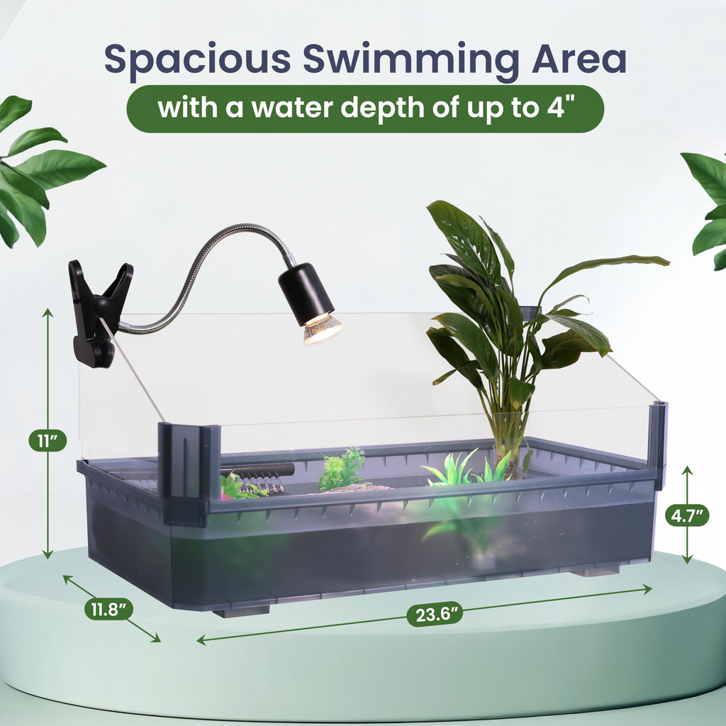 Black Turtle Tank Kit with Filter, UVB Lamp and Basking Platform N441446