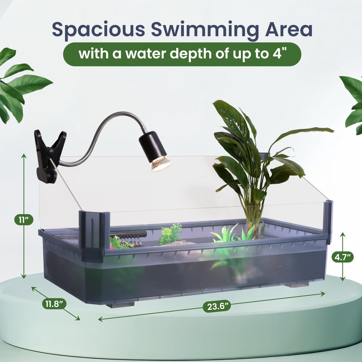 Black Turtle Tank Kit with Filter, UVB Lamp and Basking Platform N441446