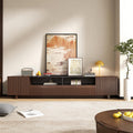 78.8 Inch Dark Brown Walnut TV Stand with Storage X68425