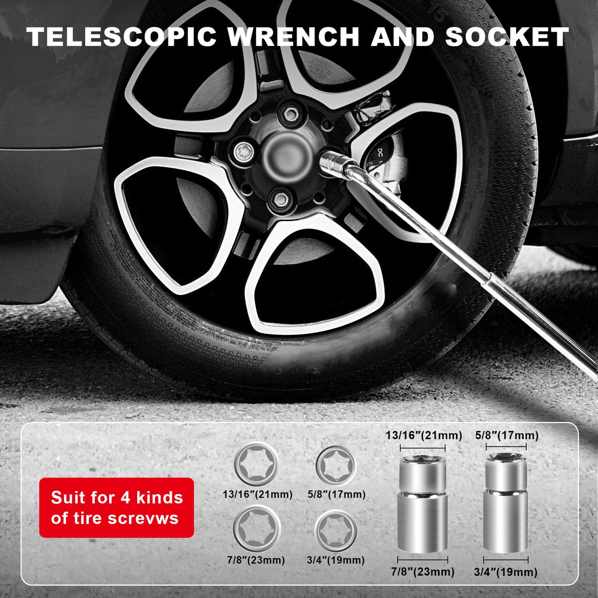 3 Ton Scissor Car Jack with Lug Wrench M983