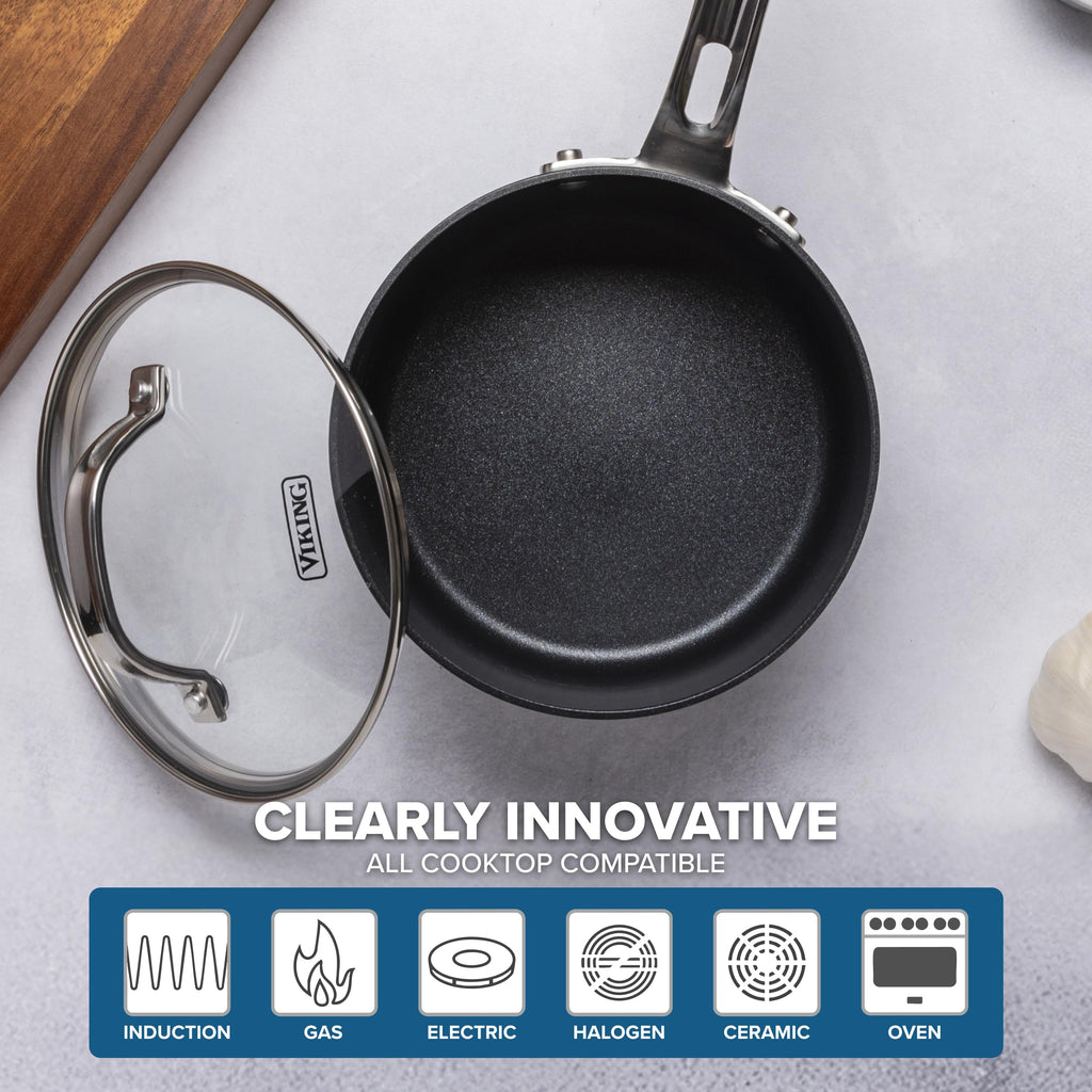 12 Piece Non Stick Hard Anodized Cookware Set with Glass Lids C9398