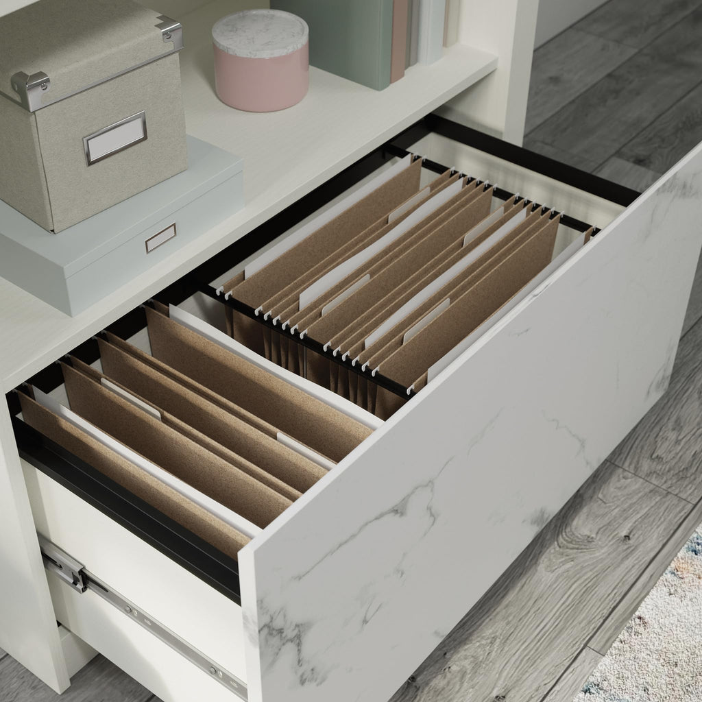 Pearl Oak Finish Lateral File Cabinet with Shelf E717272