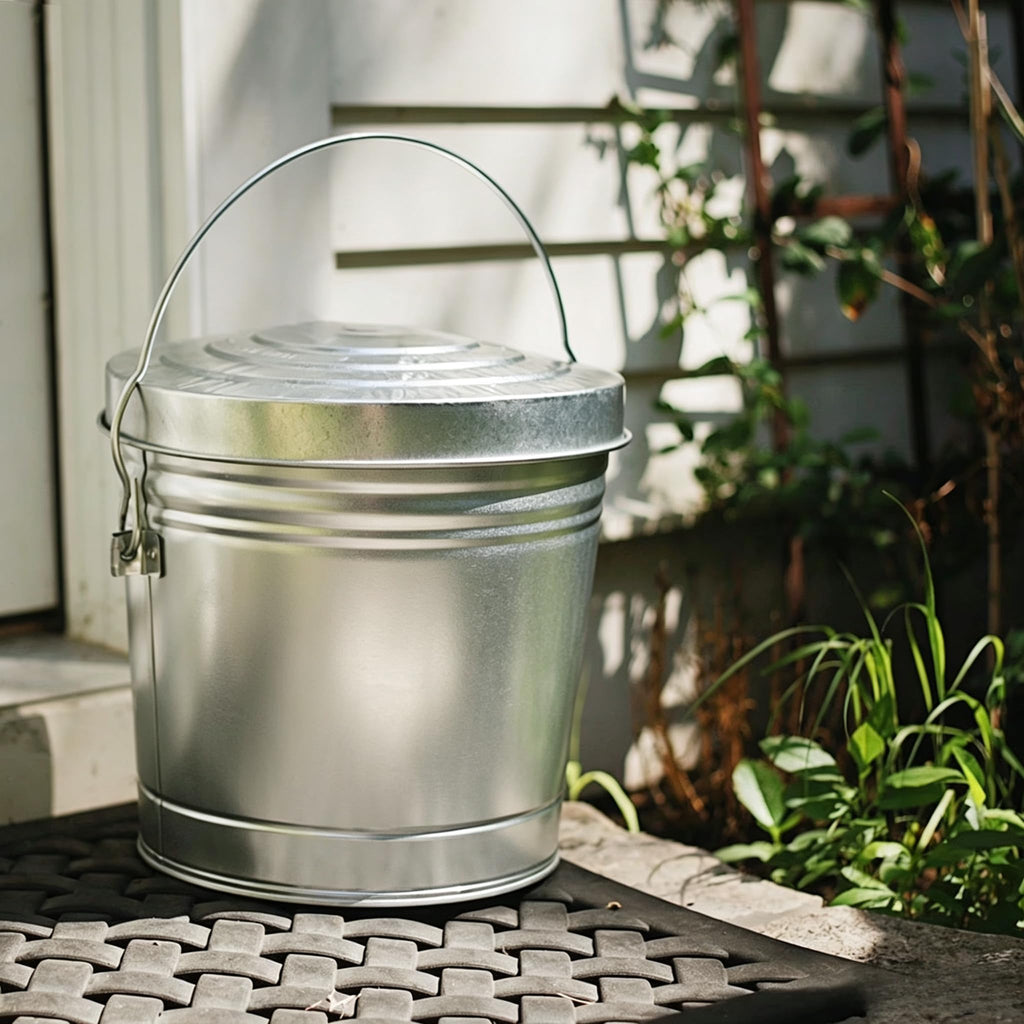 6 Gallon Galvanized Steel Storage Can with Locking Lid A9904